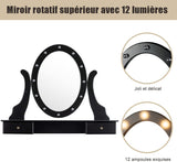 Coiffeuse Baroque 5 Tiroirs Miroir LED