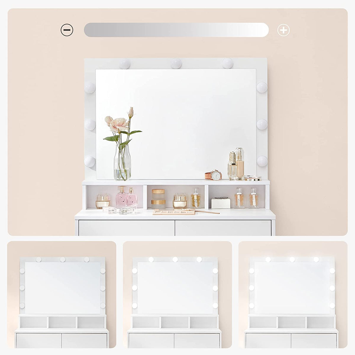 Personnaliser la mise en miroir à LED moderne en bois d'une coiffeuse de  gros de W08H170 - Chine LED Coiffeuse en Miroir, miroir de maquillage  Coiffeuse