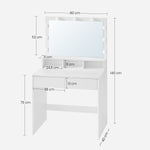 Coiffeuse Grand Miroir rectangulaire LED