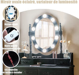 Coiffeuse Noire Miroir LED