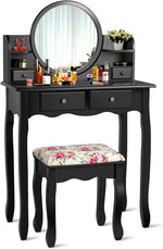 Coiffeuse Noire Miroir Rond