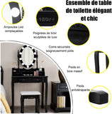 Coiffeuse Noire Miroir LED