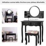 Coiffeuse Noire Miroir Rond