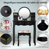 Coiffeuse Noire Miroir Rond