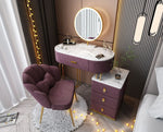 Makeup Vanity Desk With Chair And Lighted Mirror Dressing Table With 3 Drawers Makeup Vanity Cabinet For Bedroom Furniture