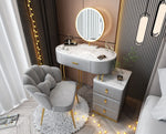Makeup Vanity Desk With Chair And Lighted Mirror Dressing Table With 3 Drawers Makeup Vanity Cabinet For Bedroom Furniture