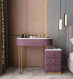 Makeup Vanity Desk With Chair And Lighted Mirror Dressing Table With 3 Drawers Makeup Vanity Cabinet For Bedroom Furniture
