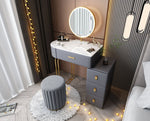 Makeup Vanity Desk With Chair And Lighted Mirror Dressing Table With 3 Drawers Makeup Vanity Cabinet For Bedroom Furniture
