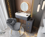 Makeup Vanity Desk With Chair And Lighted Mirror Dressing Table With 3 Drawers Makeup Vanity Cabinet For Bedroom Furniture