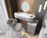 Makeup Vanity Desk With Chair And Lighted Mirror Dressing Table With 3 Drawers Makeup Vanity Cabinet For Bedroom Furniture
