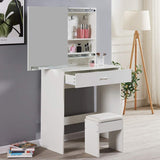 Coiffeuse blanche Miroir Coulissant